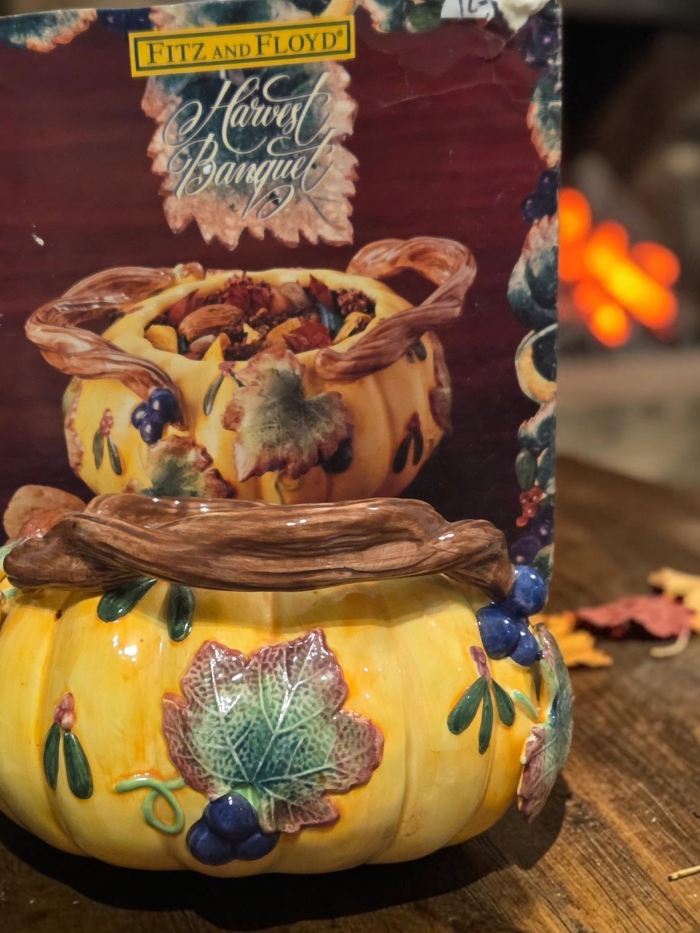 Fitz and Floyd Harvest Banquet Collectiom Serving Bowl Or Decorative Potpourri